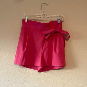 - Zara Trafaluc Collection Medium Pink Tie Pleated High Waisted Shorts